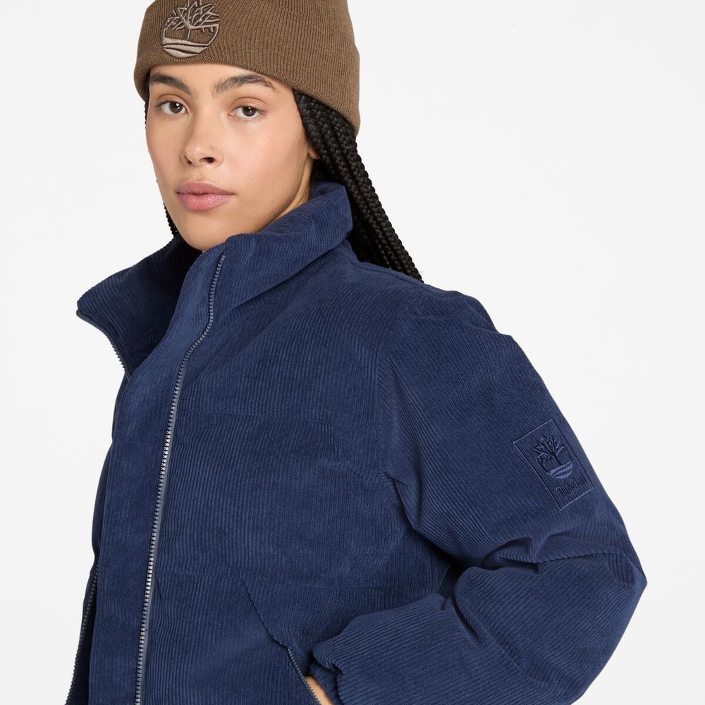 ウォータープルーフ コーデュロイ パファー ジャケット レディース