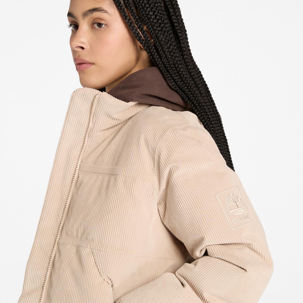 ウォータープルーフ コーデュロイ パファー ジャケット レディース