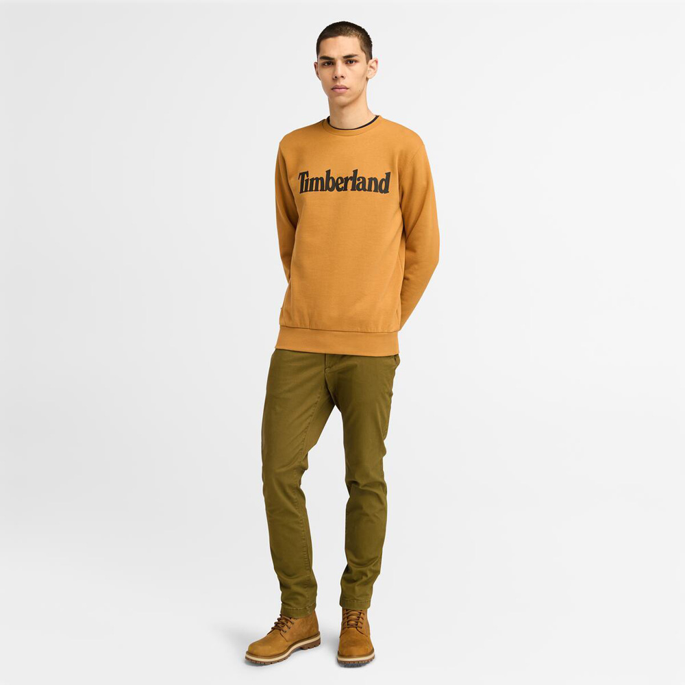 K576 L ノーマティーディー クルーネック スウェット ブラウン メンズ ノースウッド ワードマーク ロゴ ブラッシュバック クルー ネック