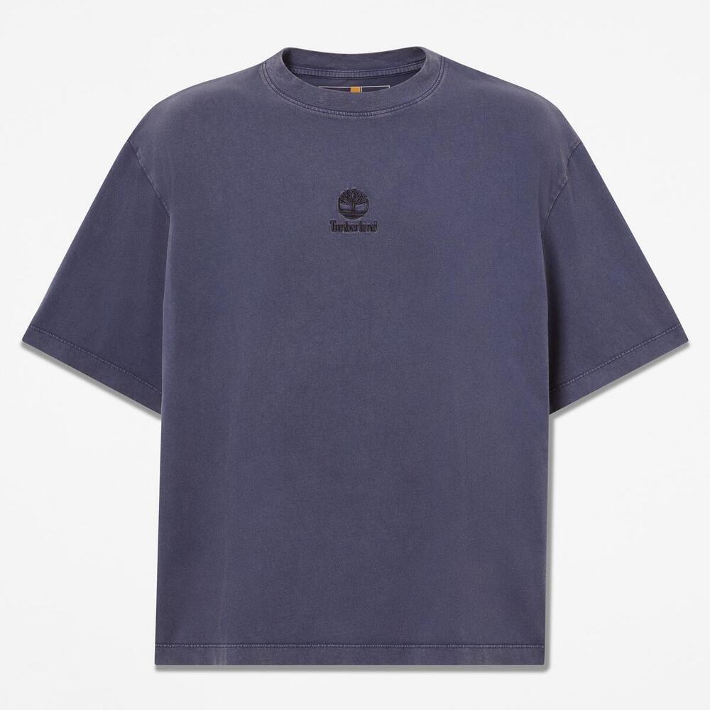 サンウォッシュド エンブロイダリー ロゴ 半袖 Tシャツ ユニセックス