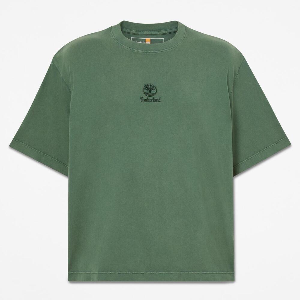 サンウォッシュド エンブロイダリー ロゴ 半袖 Tシャツ ユニセックス