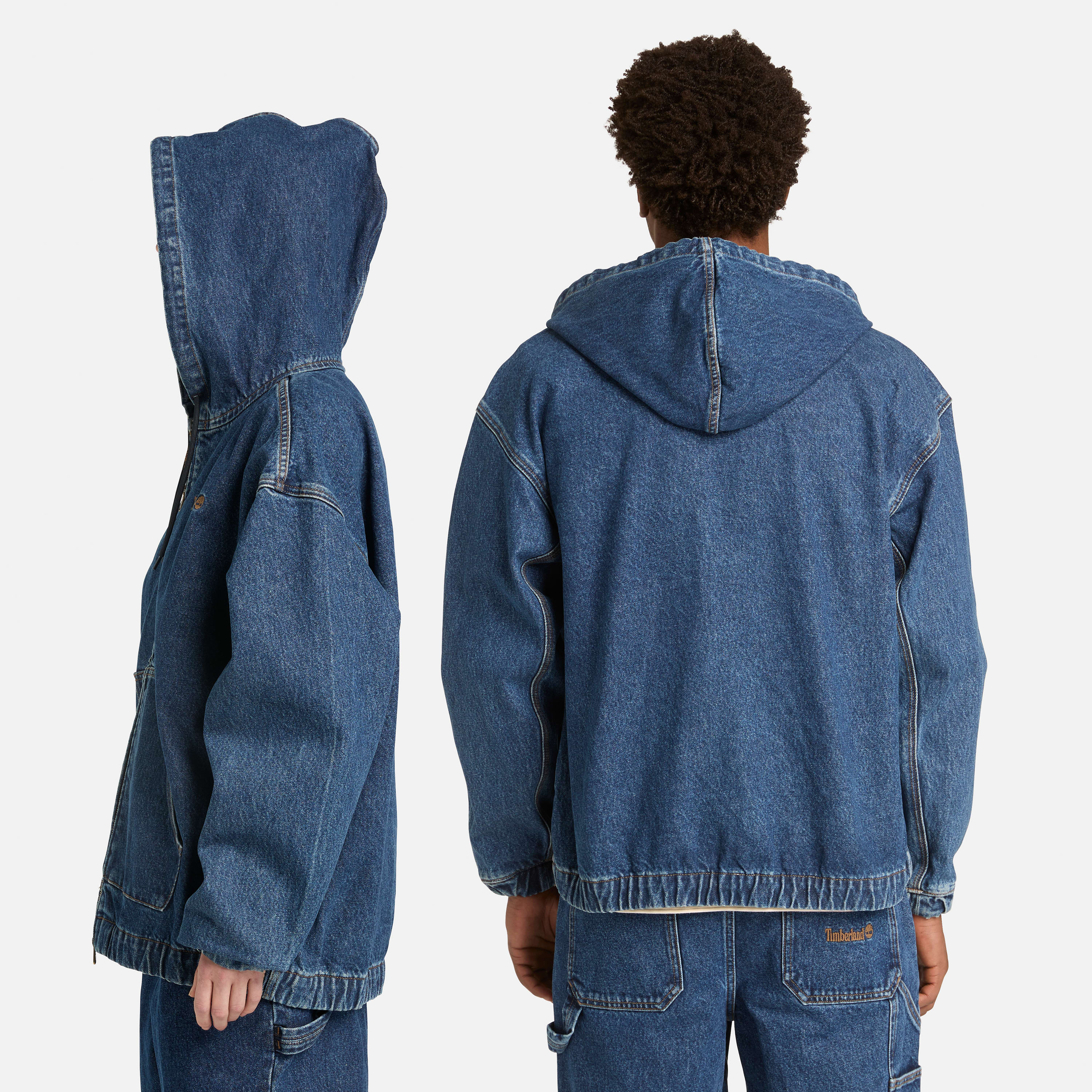 デニム フル ジップ フーデッド ボンバー ユニセックス ｜【Timberland