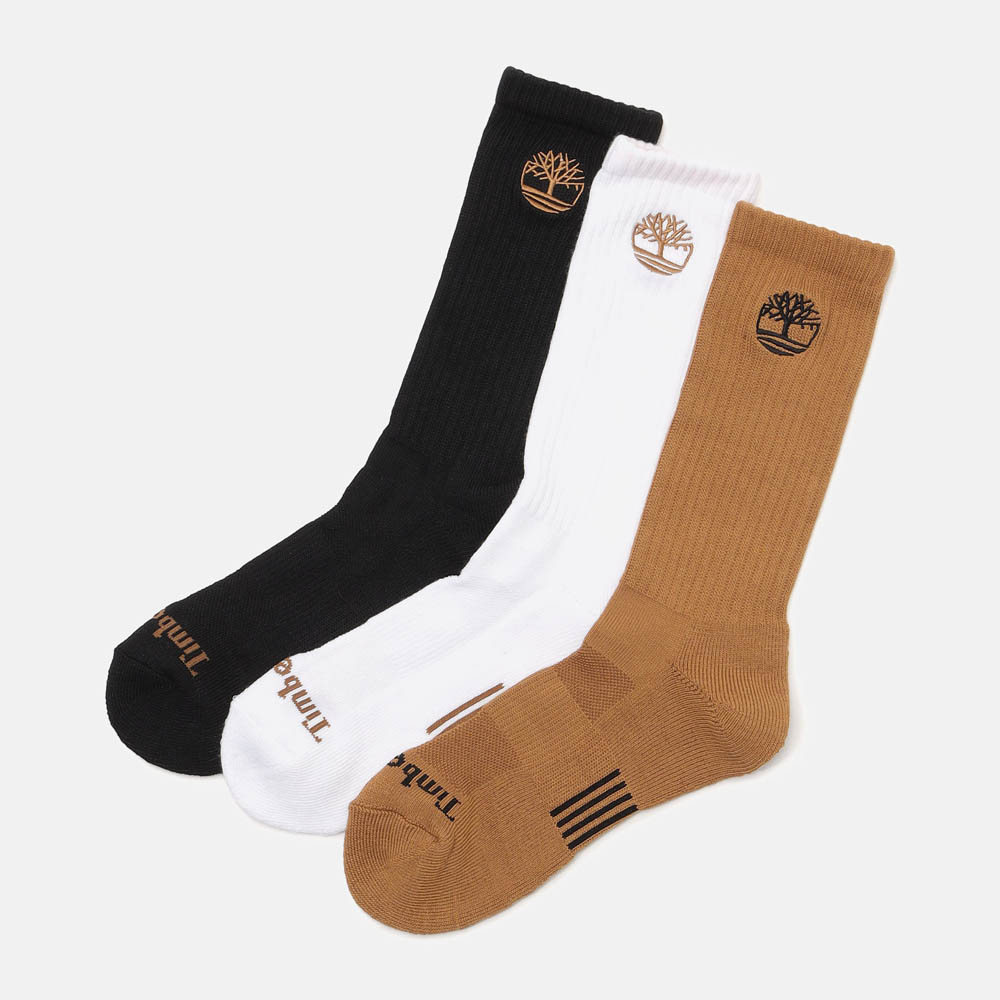 3パック イエローブーツ ロゴ ハーフ クッション クルー