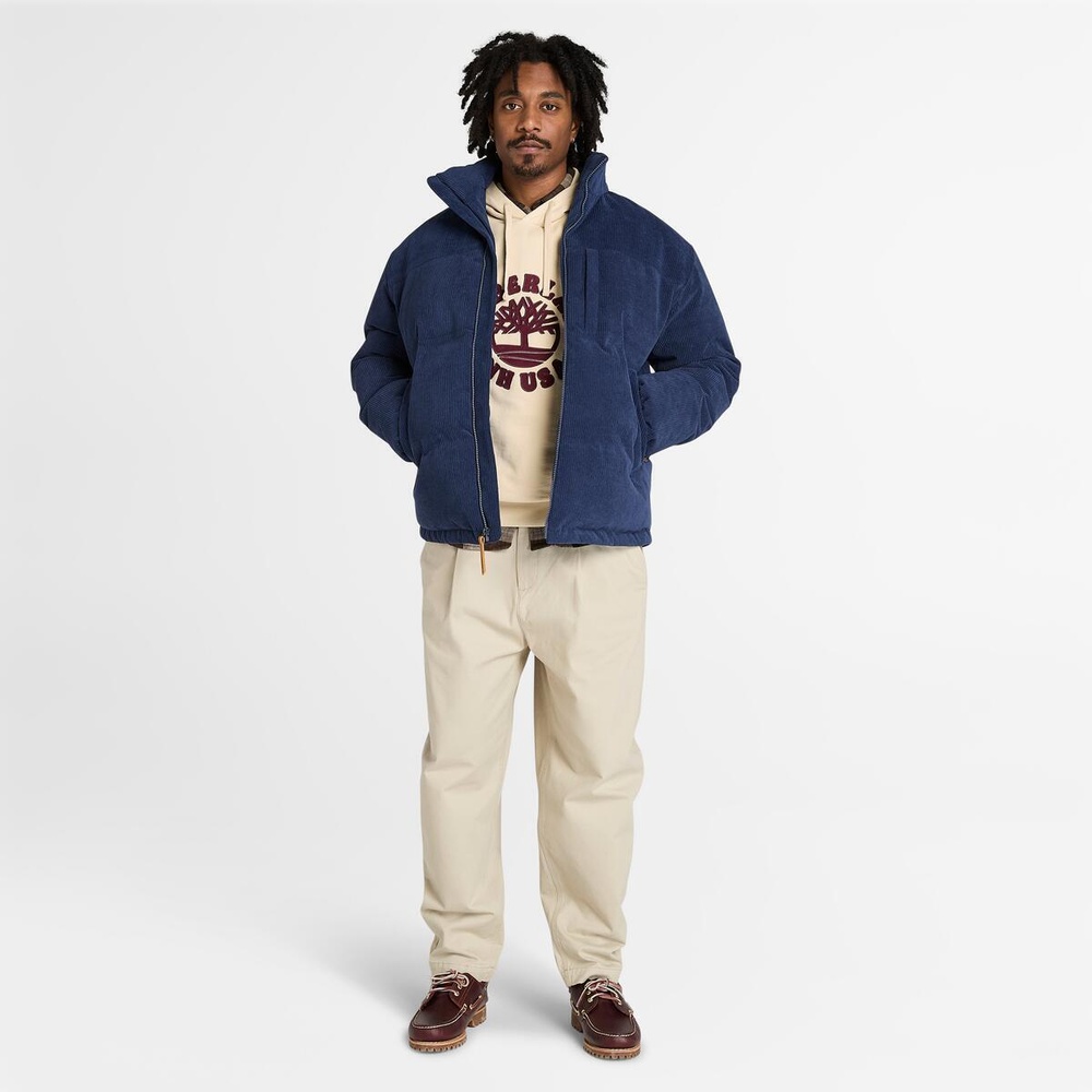 【S】 JEANS コーデュロイパデッドジャケット ダウン　ネイビー グースアイ ウォータープルーフ ダウン コーデュロイ ジャケット