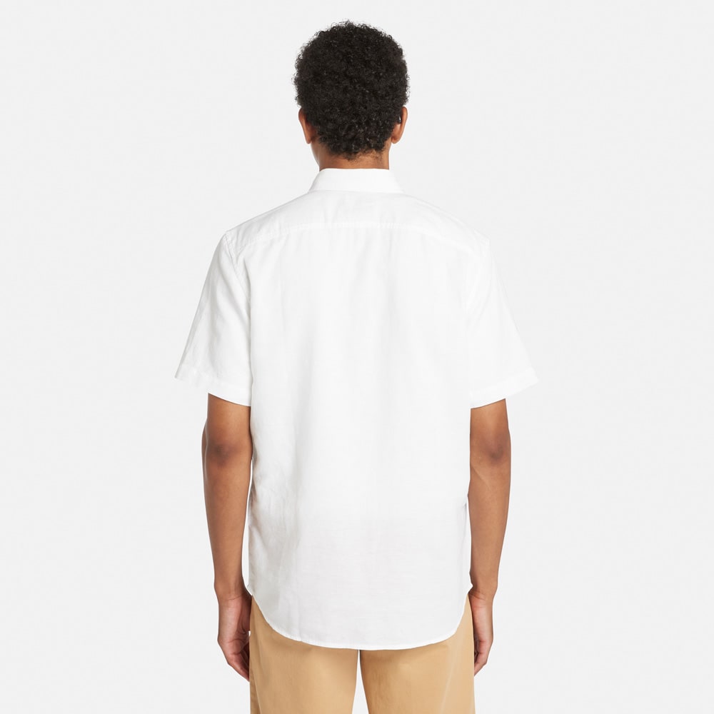 半袖 ラベル コットン リネン シャツ メンズ image number 2