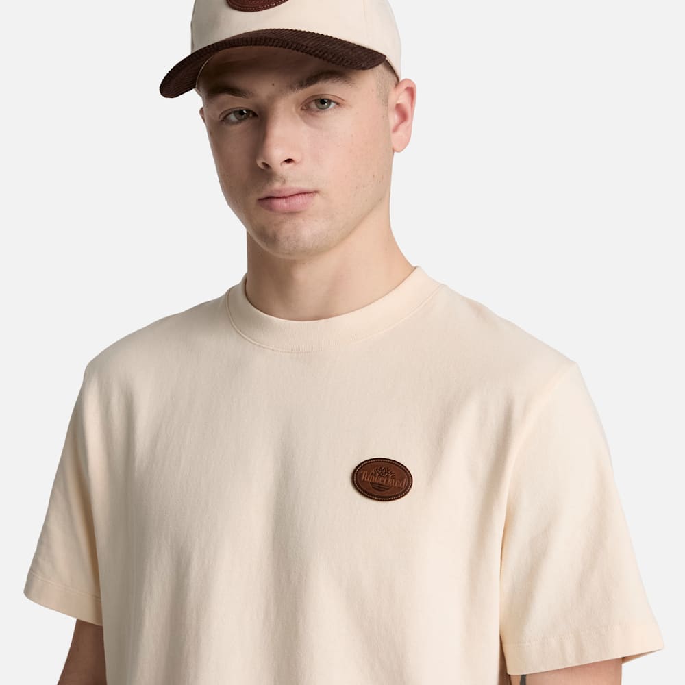 半袖レザー バッジ ヘビーウェイト  Tシャツ メンズ image number 3