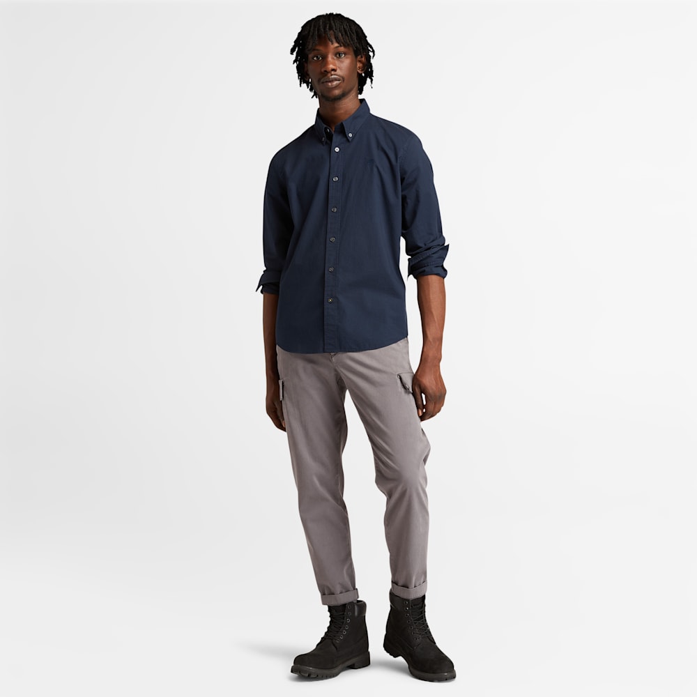 長袖 ウォッシュド ポプリン シャツ メンズ image number 2