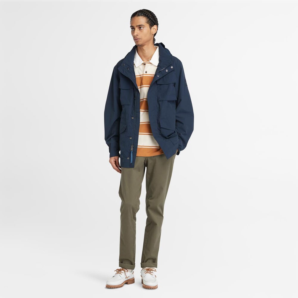 半袖 ストライプ ラグビー ポロシャツ メンズ image number 1