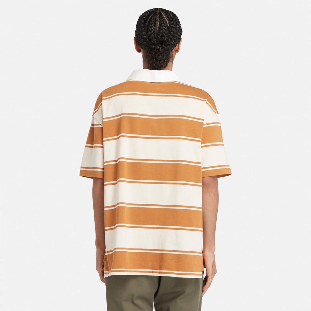 半袖 ストライプ ラグビー ポロシャツ メンズ image number 3