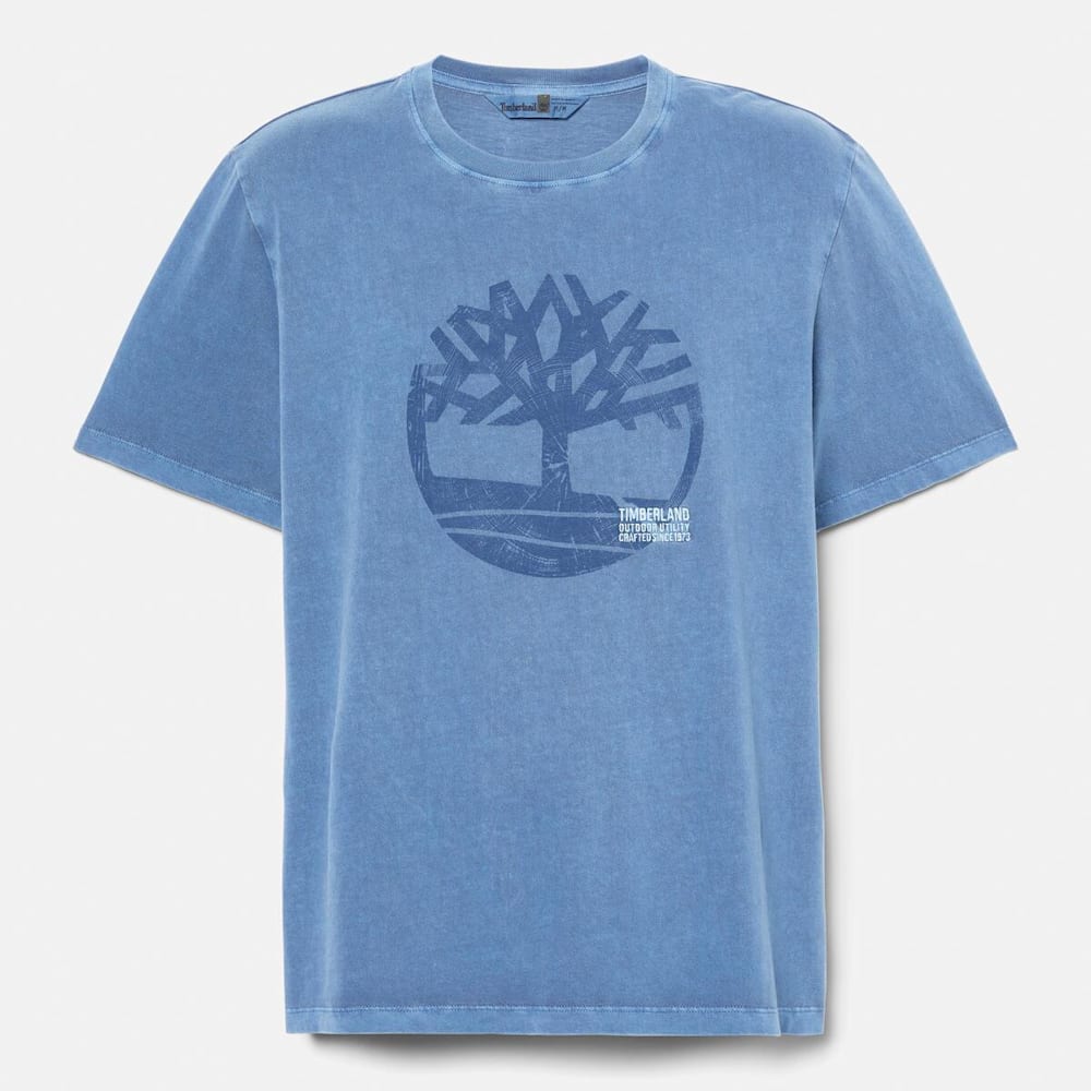 半袖 ガーメント ダイ ロゴ グラフィック Tシャツ メンズ