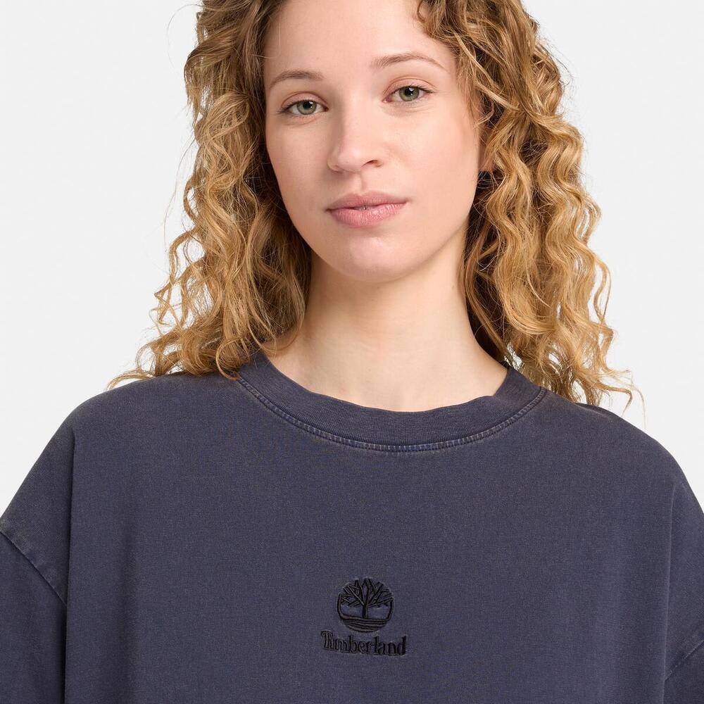 サンウォッシュド エンブロイダリー ロゴ 半袖 Tシャツ ユニセックス image number 4