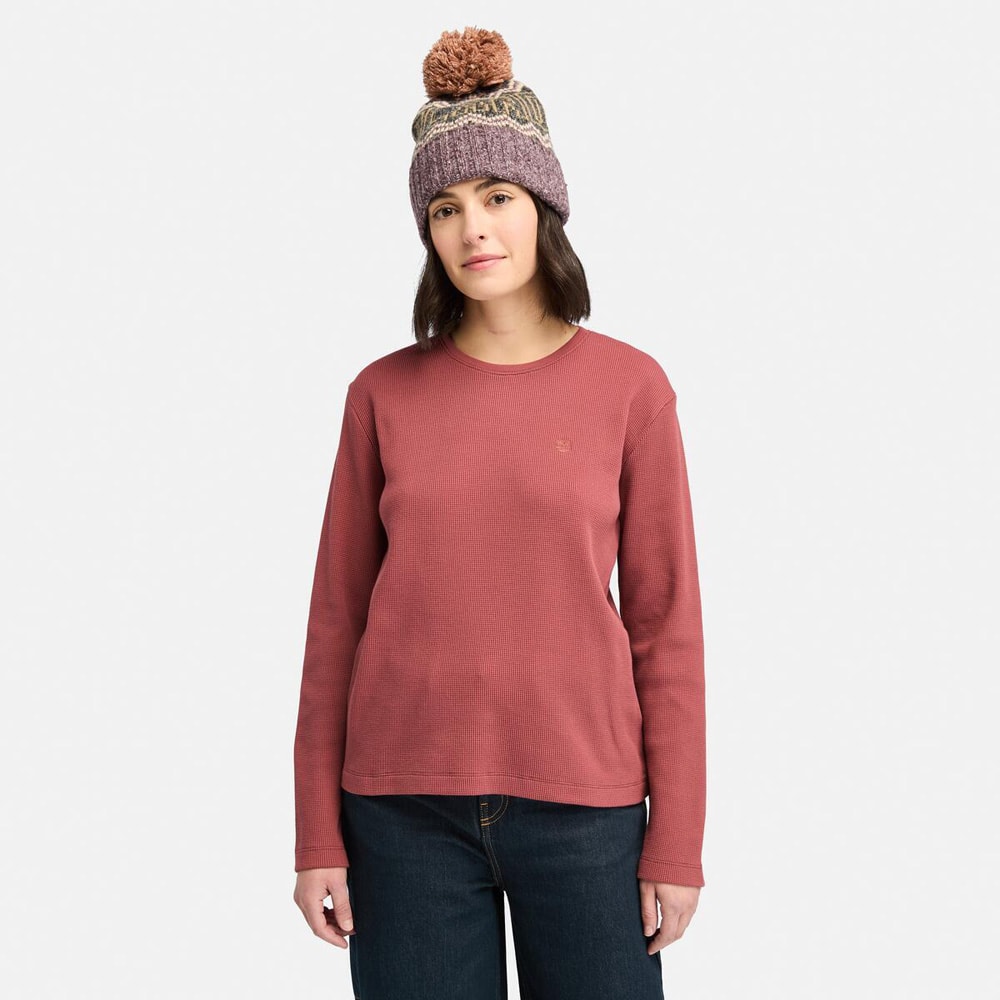 長袖 ワッフル Tシャツ レディース image number 0