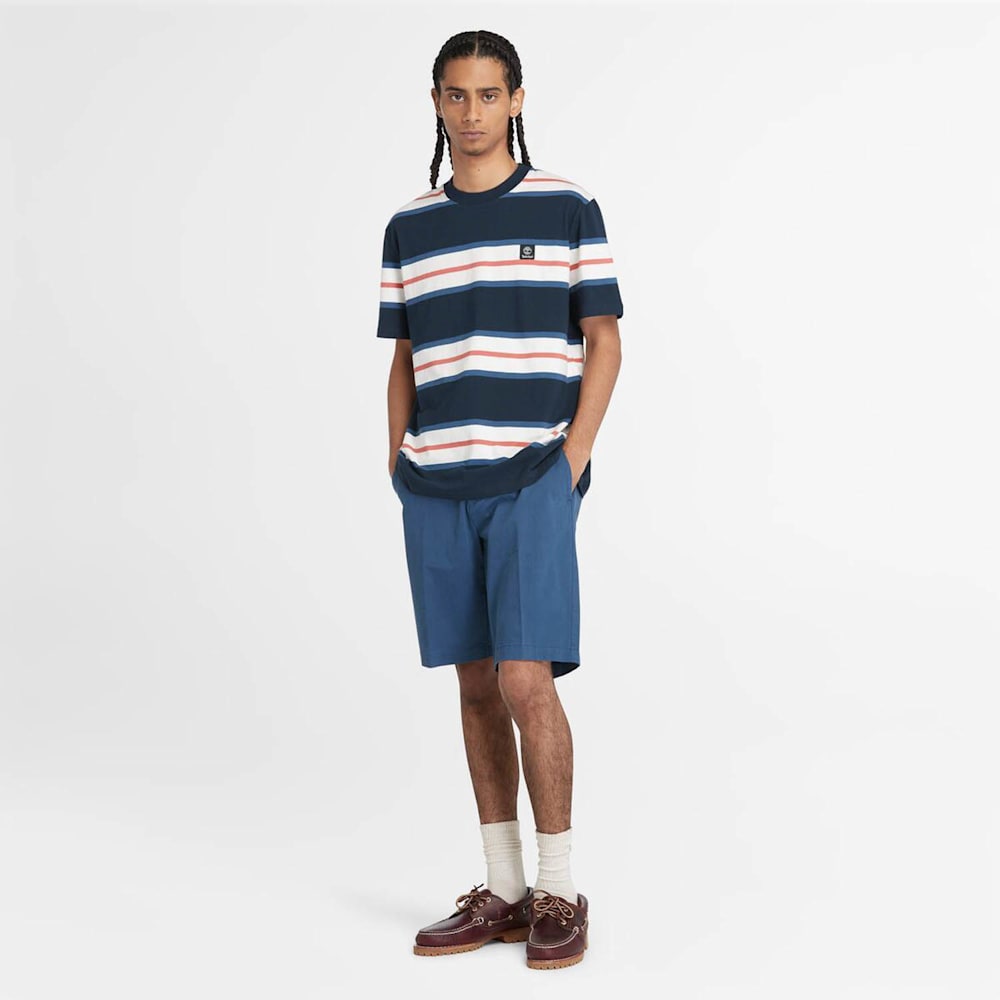 半袖 ストライプ Tシャツ メンズ image number 1