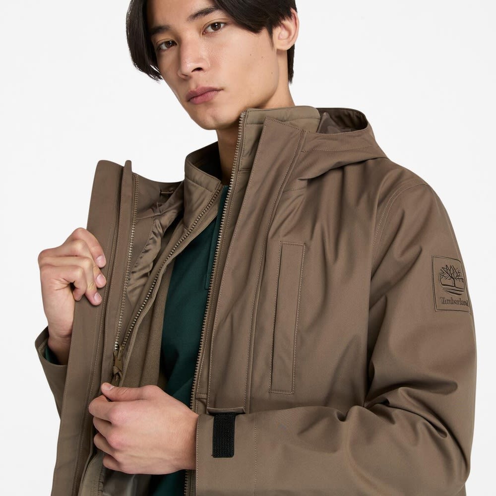 ウォーター レジスタント 3-in-1 フード ジャケット メンズ