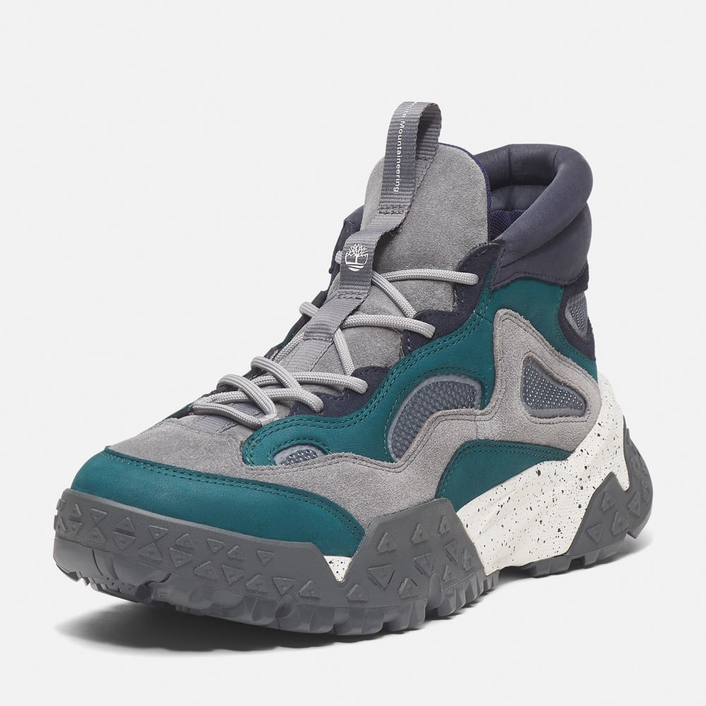 【White Mountaineering × Timberland】メンズ モーション スクランブル ミッド レースアップ ハイキングスニーカー - ミディアムブルー image number 10