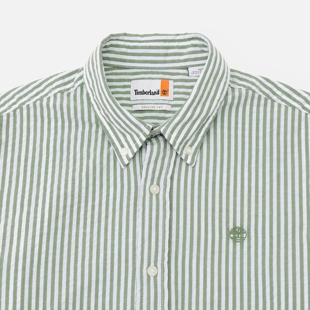 ストライプ シアサッカー 半袖 シャツ メンズ image number 2