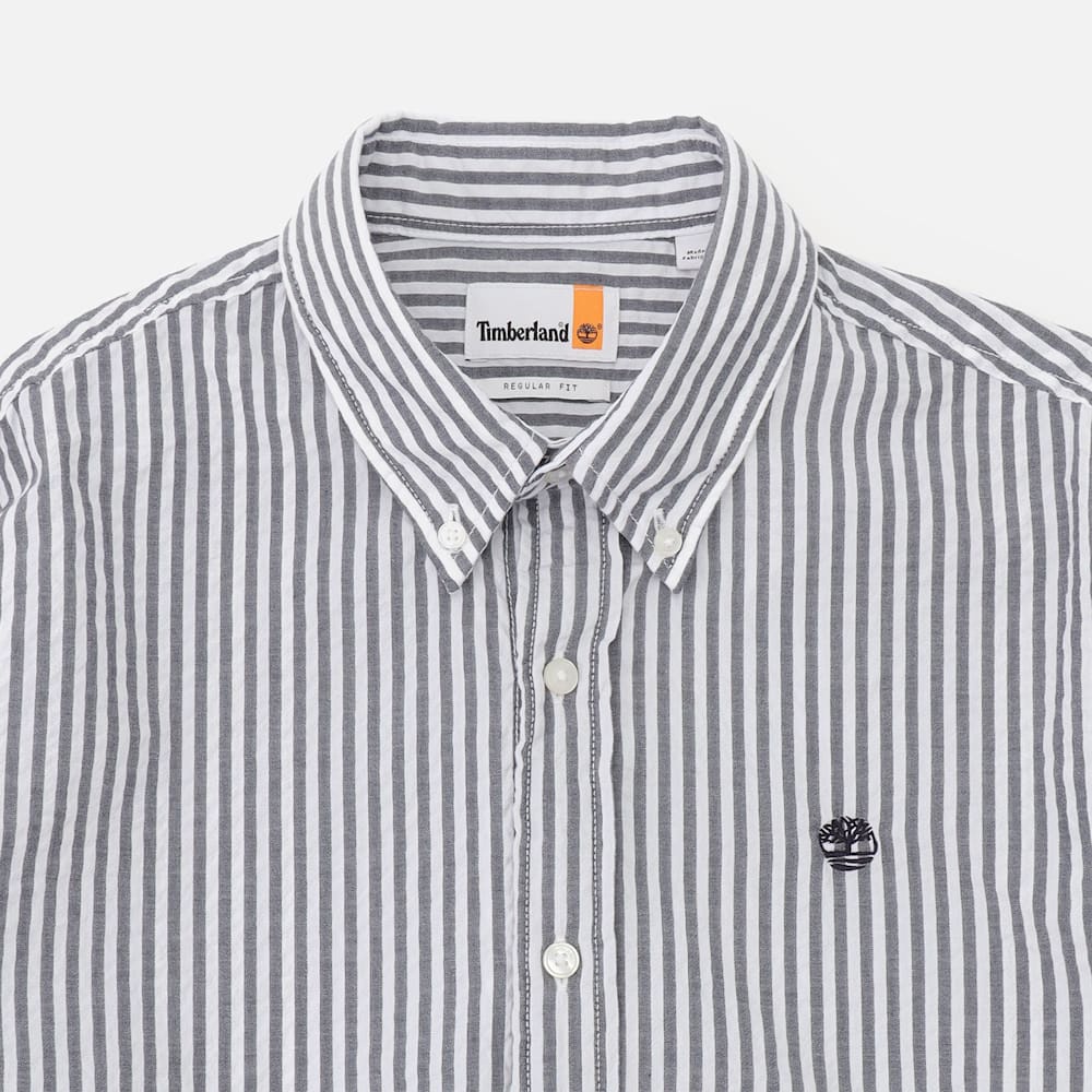 ストライプ シアサッカー 半袖 シャツ メンズ image number 2