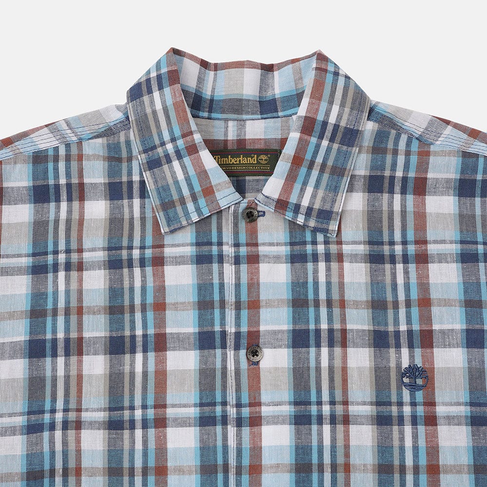 4月発売予定【TOKYO DESIGN COLLECTIVE】リネン ブレンド ヤーン ダイ プレイド 半袖 シャツ ユニセックス image number 6