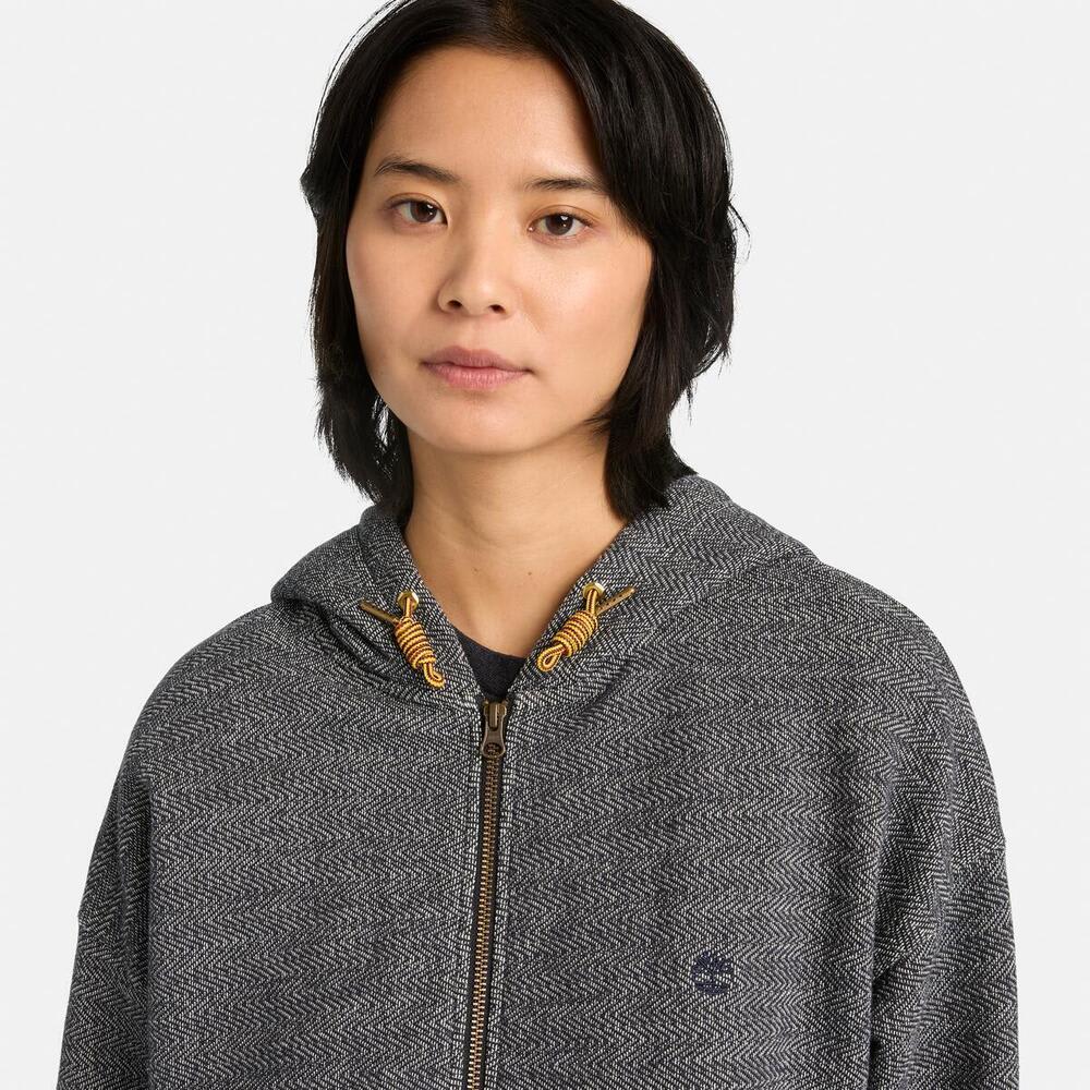 【TOKYO DESIGN COLLECTIVE】ヘリンボーン フルジップ スウェットシャツ ユニセックス image number 2