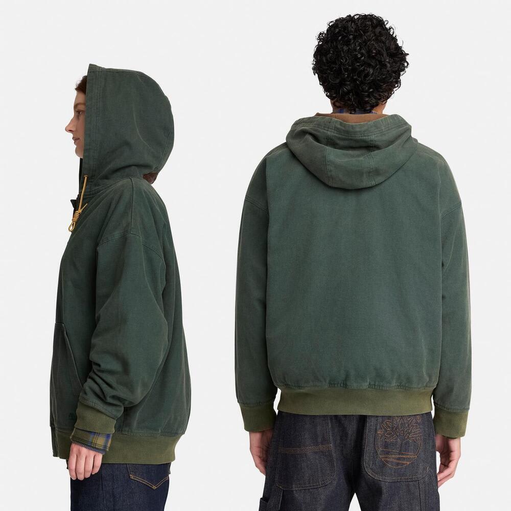 コットンキャンバス フルジップ フーディー ユニセックス image number 2