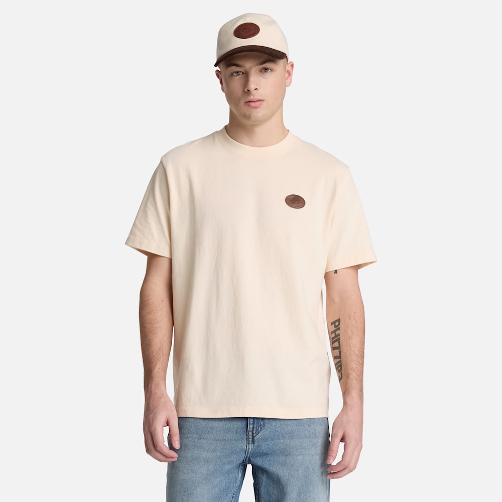 半袖レザー バッジ ヘビーウェイト  Tシャツ メンズ
