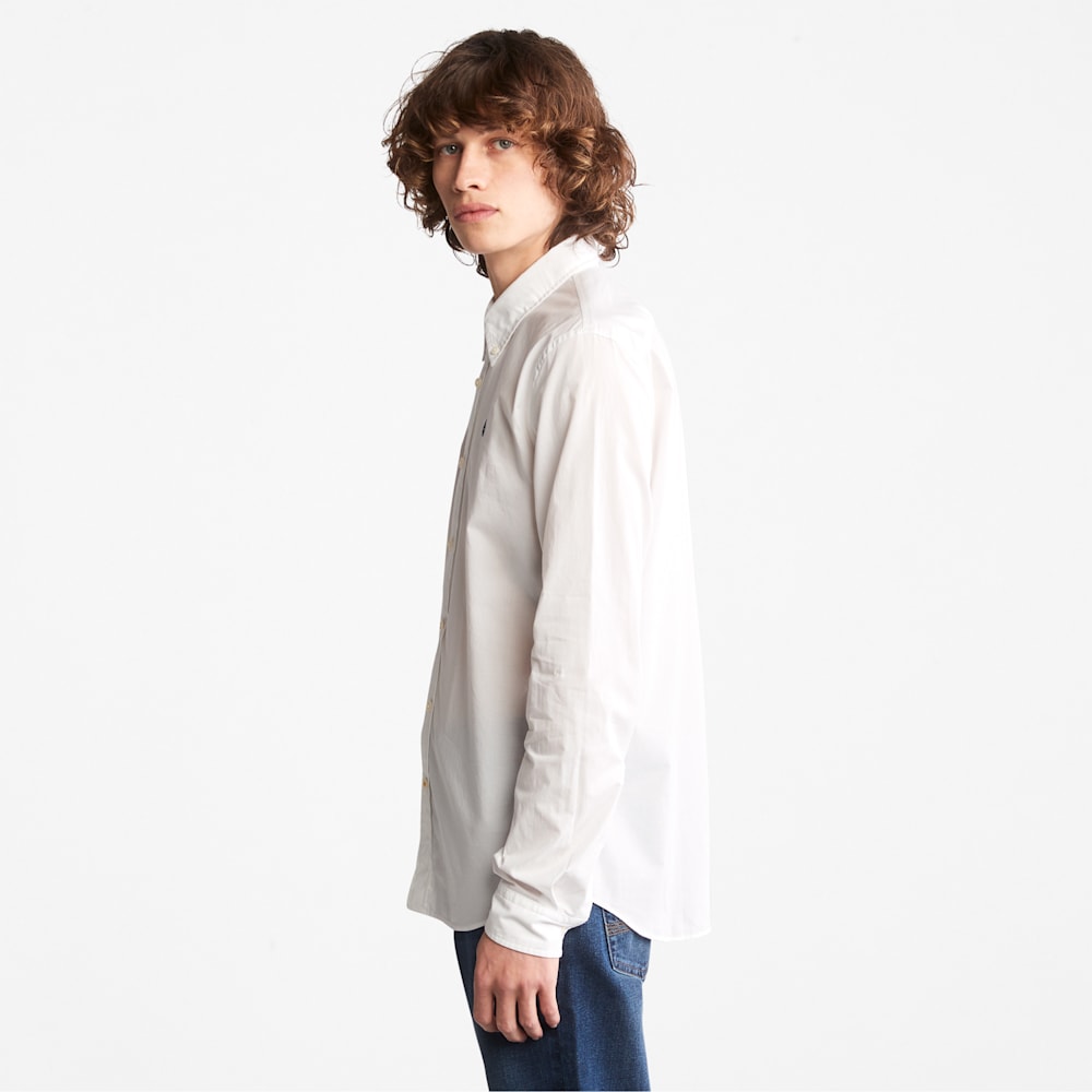 長袖 ウォッシュド ポプリン シャツ メンズ