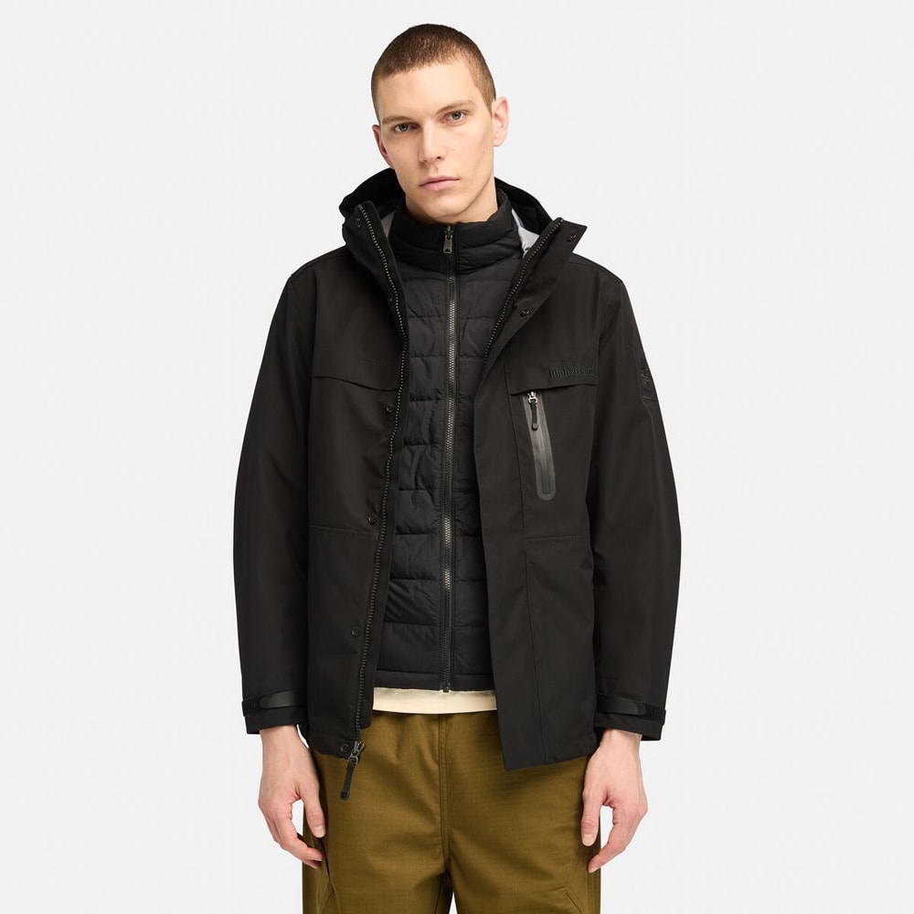 【ティンバーランド】フルジップ 内側ボア フィールドジャケット L相当 黒茶 ティンバーランド】フルジップ 内側ボア フィールドジャケット L相当