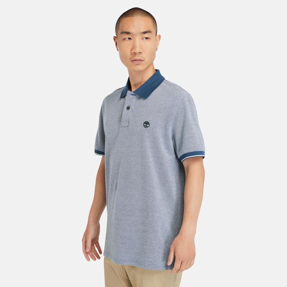 半袖 オックスフォード ロゴ ポロシャツ メンズ