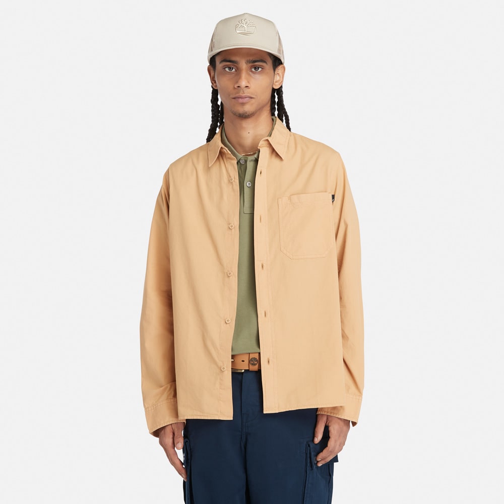 ガーメント ダイ ポプリン シャツ メンズ