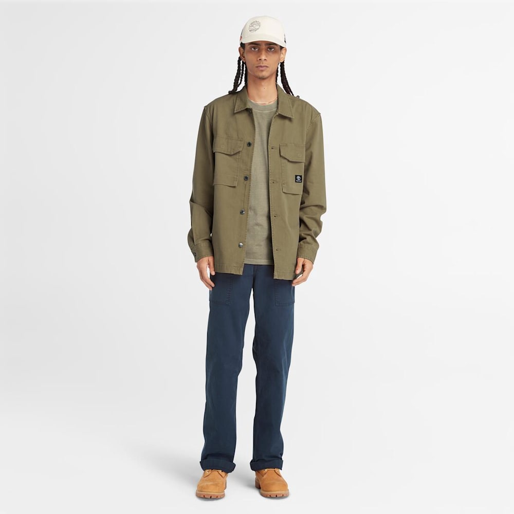 ウォッシュド ヘビー ツイル オーバーシャツ メンズ