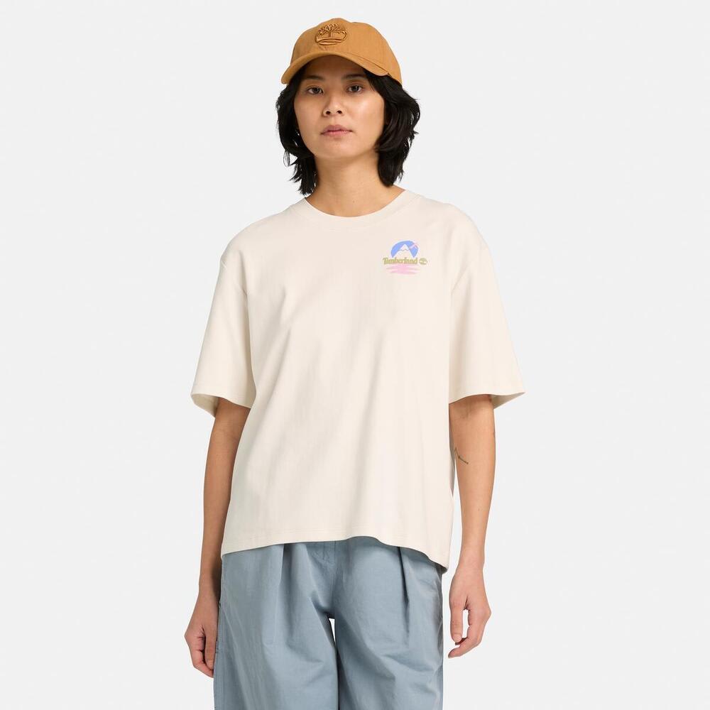 ティンバーフレッシュ フロント バック グラフィック 半袖 Tシャツ レディース