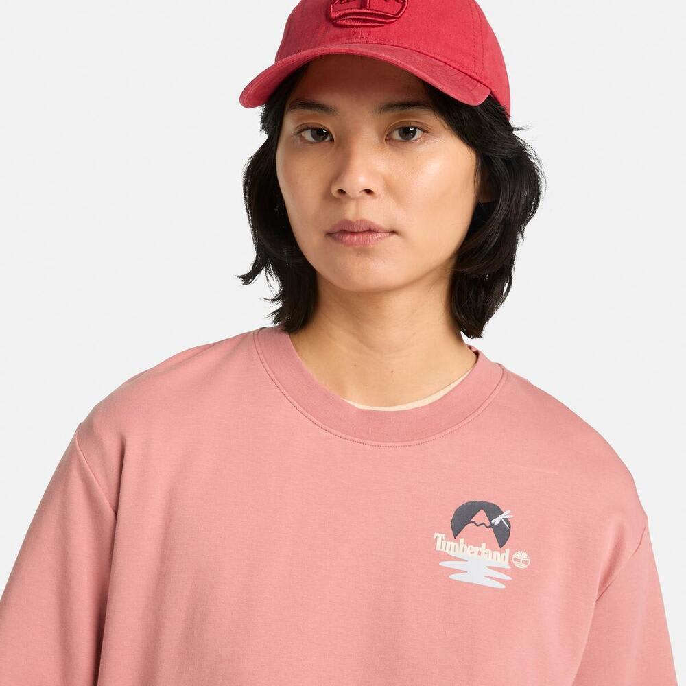 ティンバーフレッシュ フロント バック グラフィック 半袖 Tシャツ レディース