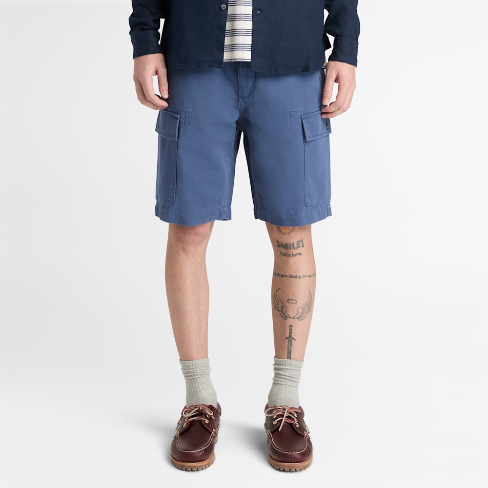 コットンリネン カーゴ ショーツ メンズ