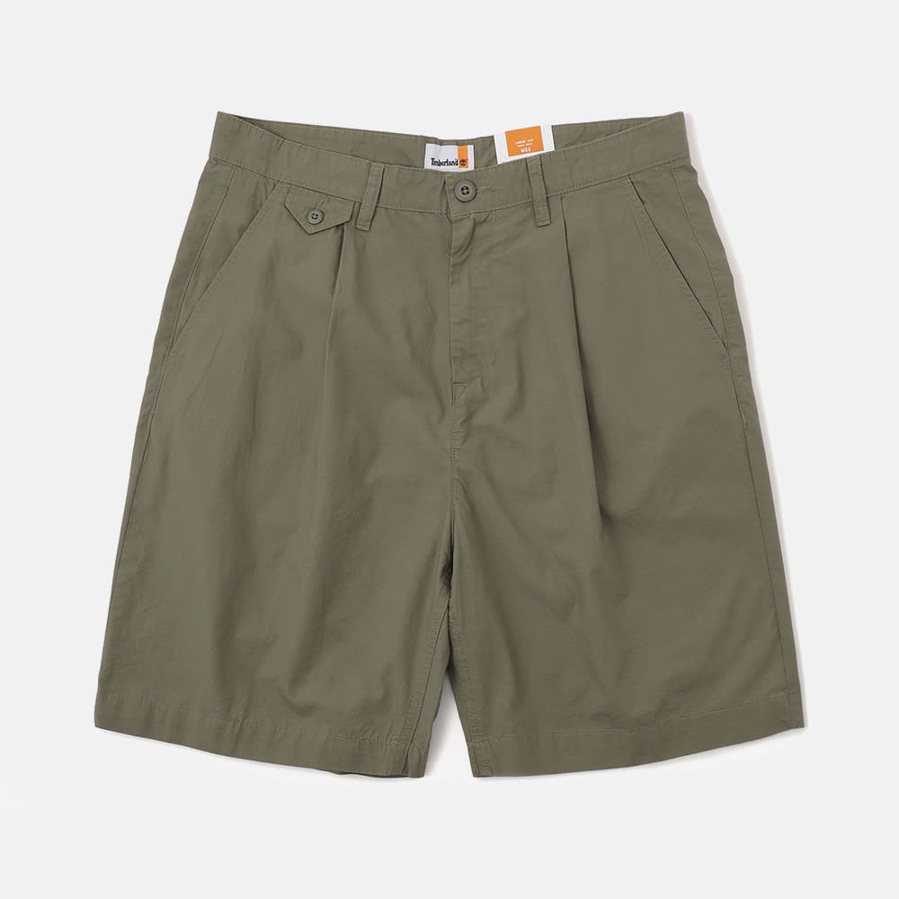 ポプリン プリーテッド チノ ショーツ メンズ