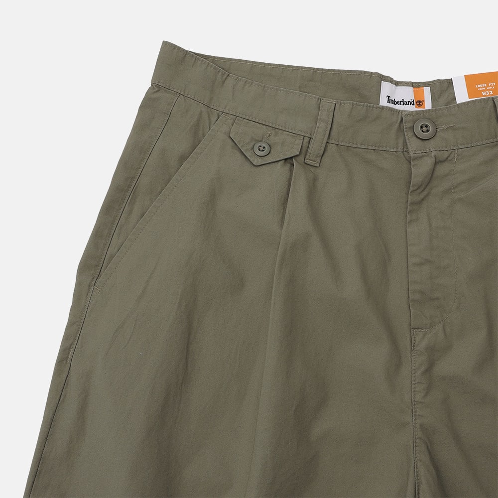 ポプリン プリーテッド チノ ショーツ メンズ