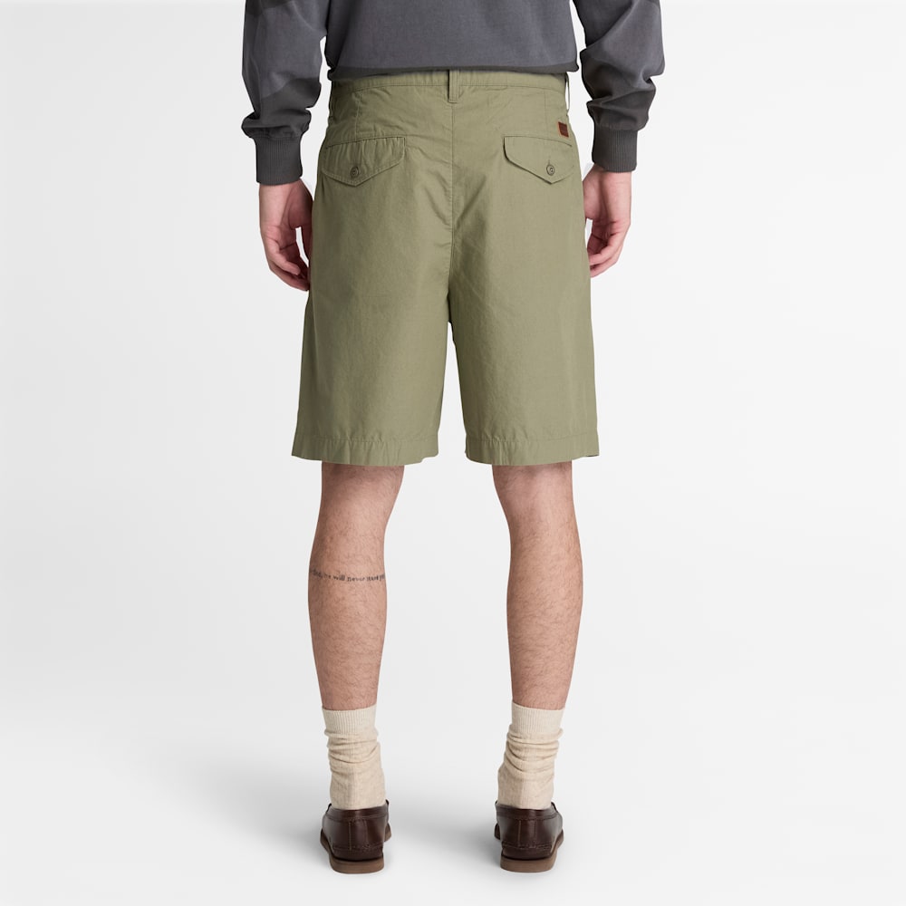 ポプリン プリーテッド チノ ショーツ メンズ