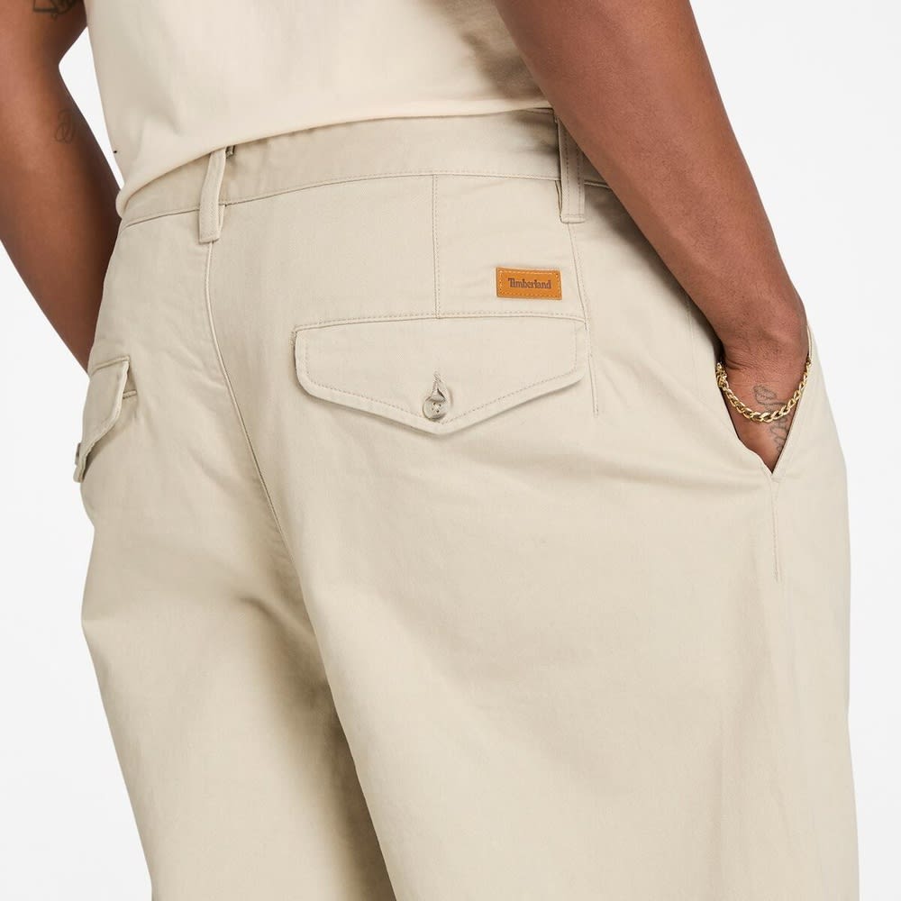 ウォッシュド ビーチド ツイル プリーツ パンツ メンズ