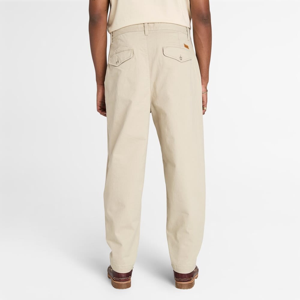 ウォッシュド ビーチド ツイル プリーツ パンツ メンズ