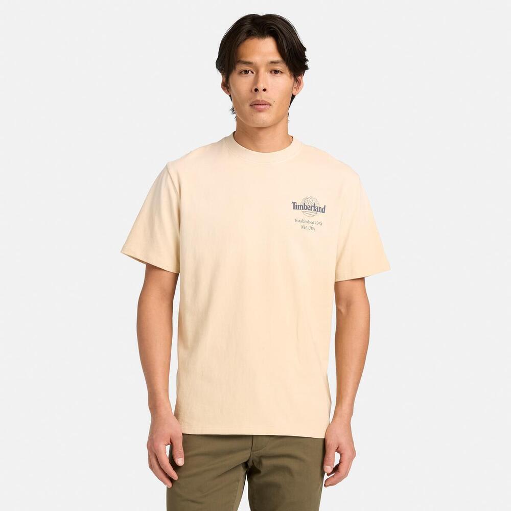 バック ツリーロゴ グラフィック 半袖 Tシャツ メンズ