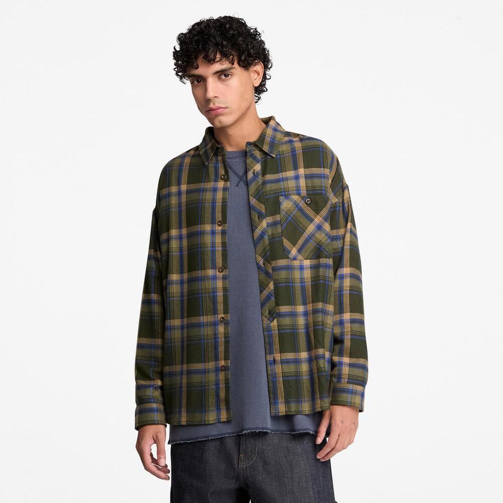 フランネル ヤーンダイ シャツ ユニセックス