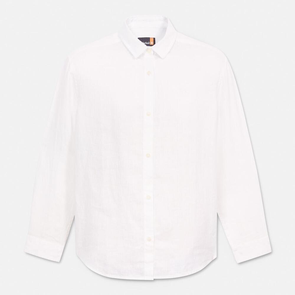 リネン 長袖 シャツ レディース