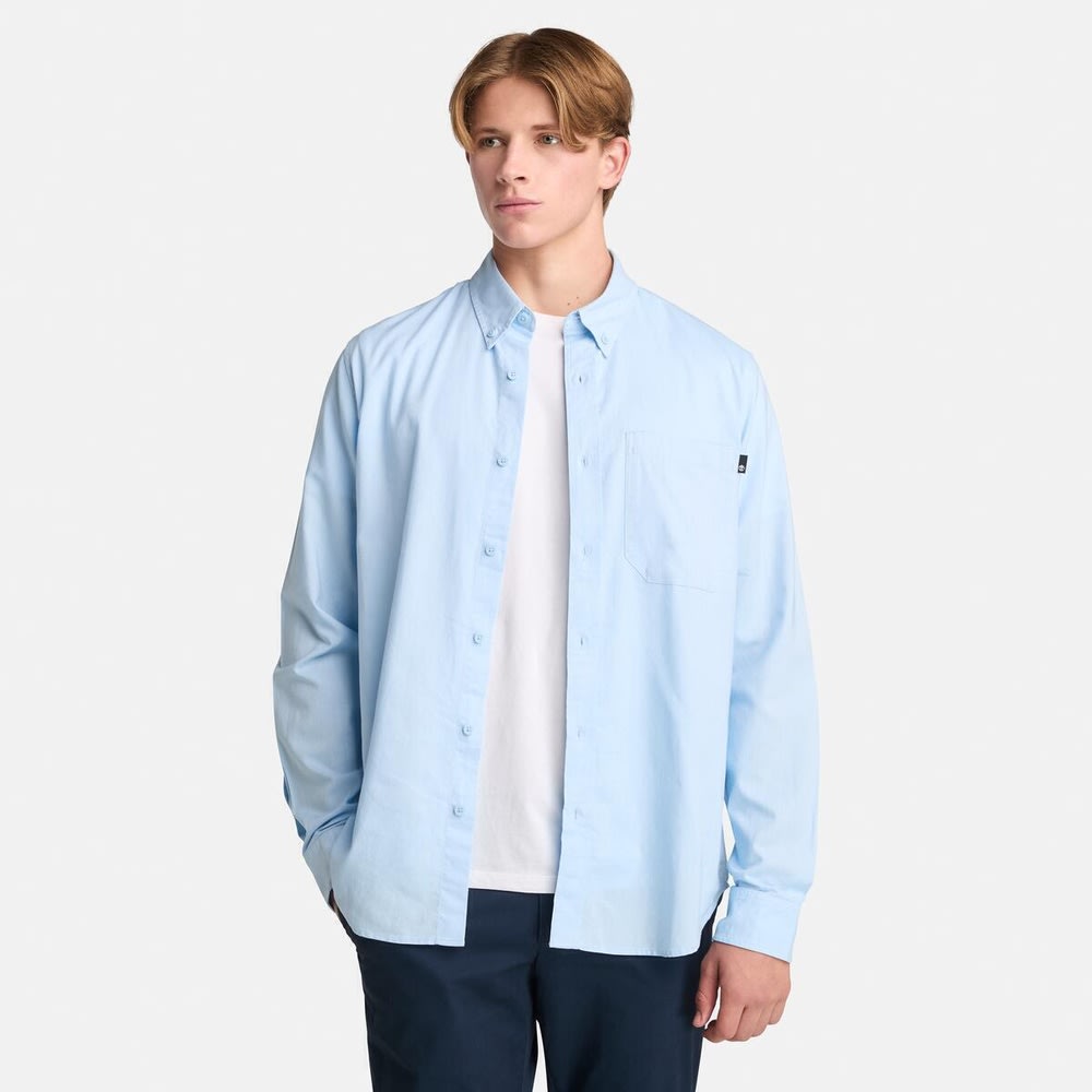 長袖 ヤーンダイ オックスフォード シャツ メンズ