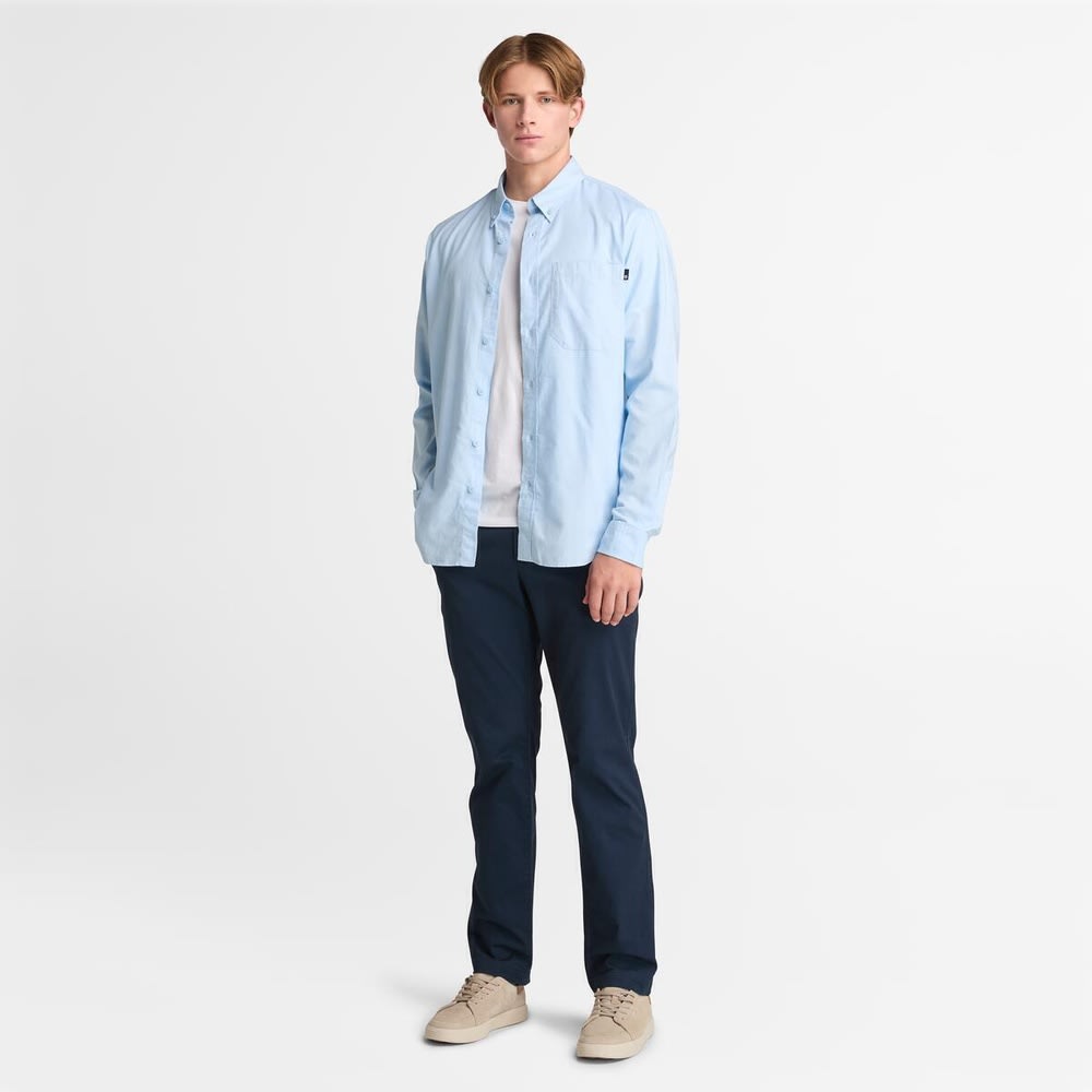 長袖 ヤーンダイ オックスフォード シャツ メンズ