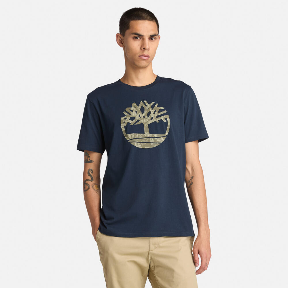 半袖 フローラル ツリー ロゴ Tシャツ メンズ