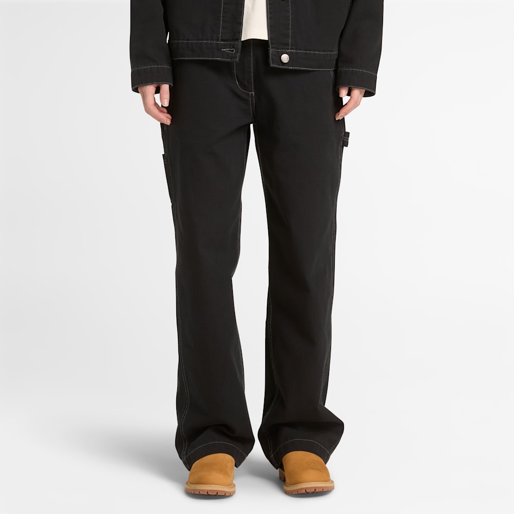 キャンバス ストレート パンツ レディース