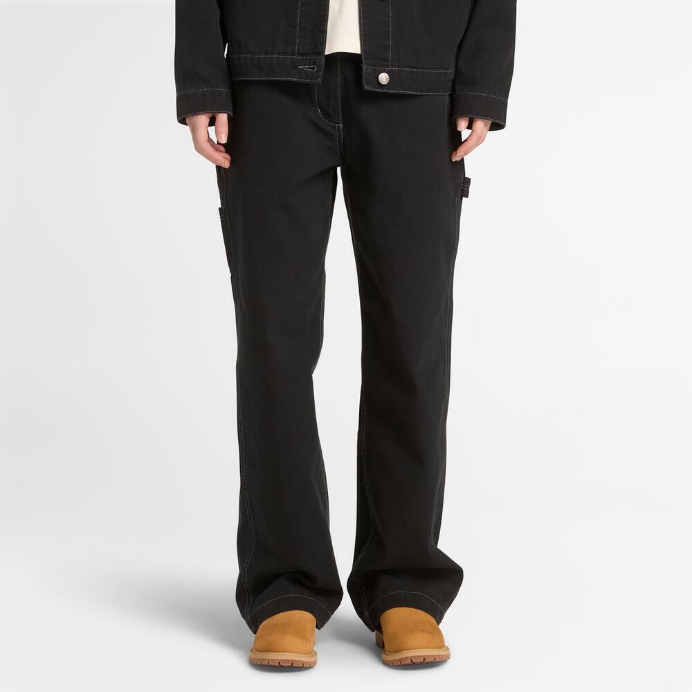 キャンバス ストレート パンツ レディース