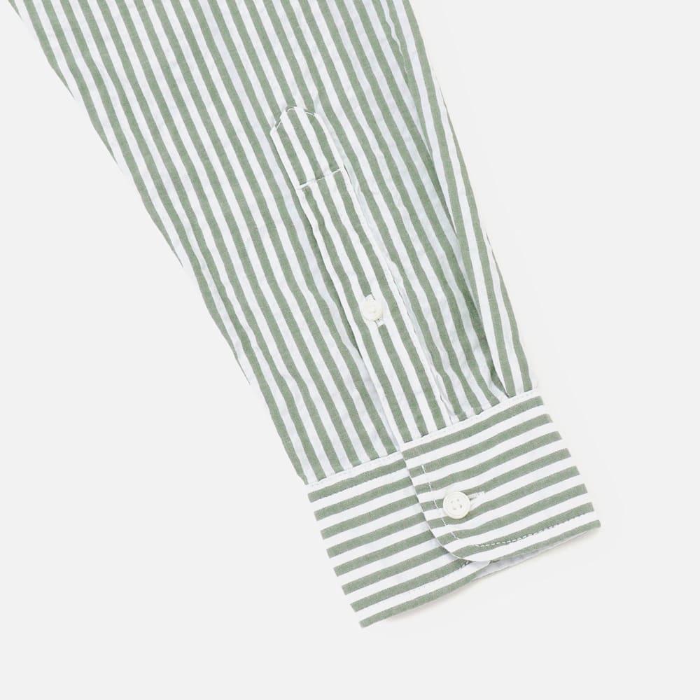 ストライプ シアサッカー 長袖 シャツ メンズ