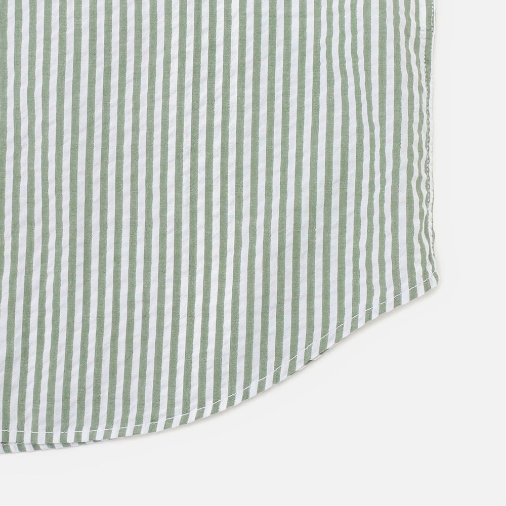 ストライプ シアサッカー 長袖 シャツ メンズ