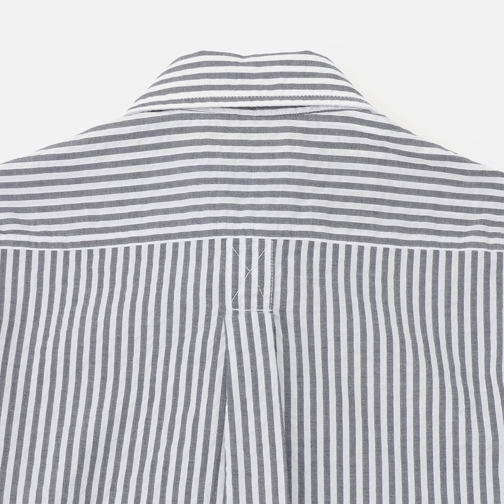 ストライプ シアサッカー 長袖 シャツ メンズ