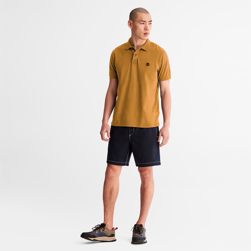 ウォッシュド 半袖 ポロシャツ メンズ